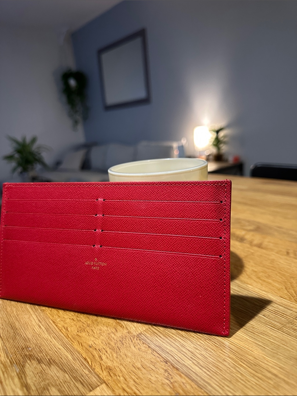 Louis Vuitton Red Saffiano Card Holder